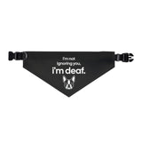 Deaf Dog Bandana Collar — "I'm not ignoring you, I'm deaf." Pet Safety Accessory . XL
