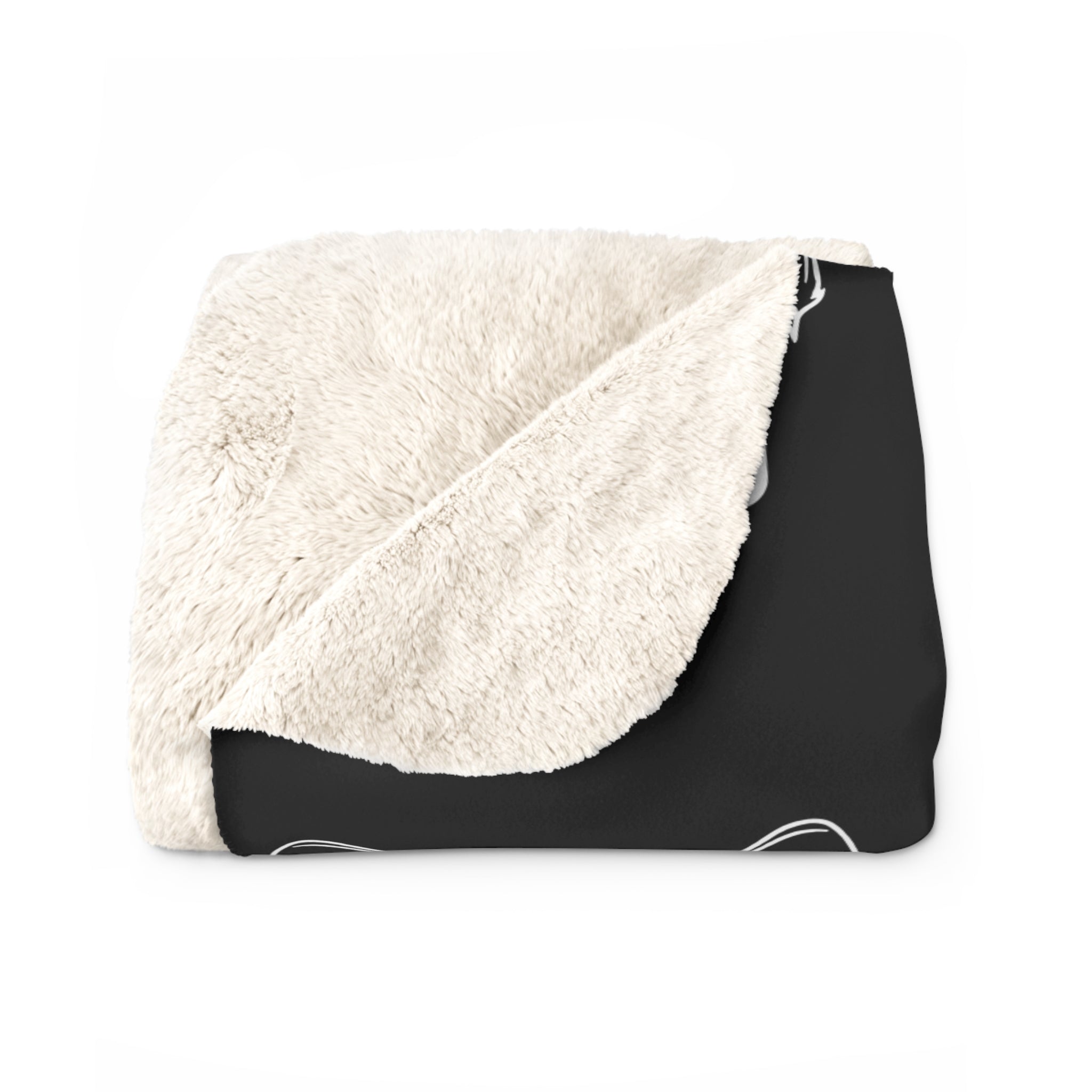 Personalized Boston Terrier Sherpa Fleece Blanket - Big Ears with Dog Name