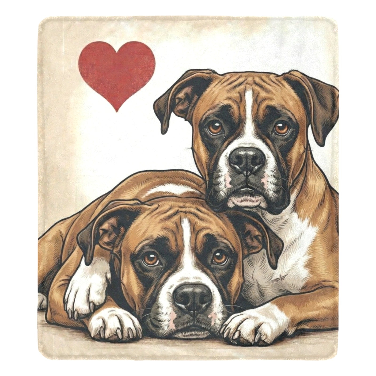 Two Boxers Love Portrait Ultra-Soft Micro Fleece Blanket