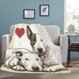 Two Miniature Bull Terriers Love Portrait Ultra-Soft Micro Fleece Blanket