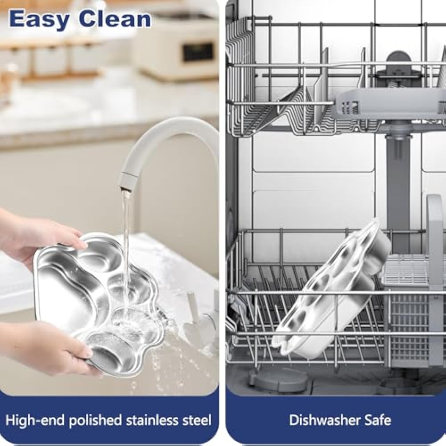 Slow Feeder Stainless Steel Dog Paw Print Shaped Bowl For Fast Eater .