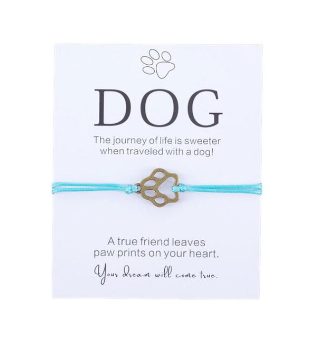 Friendship Bracelet Gift for Him Paw Print Bracelet Dog Lover Gift