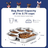 Slow Feeder Stainless Steel Dog Paw Print Shaped Bowl For Fast Eater .