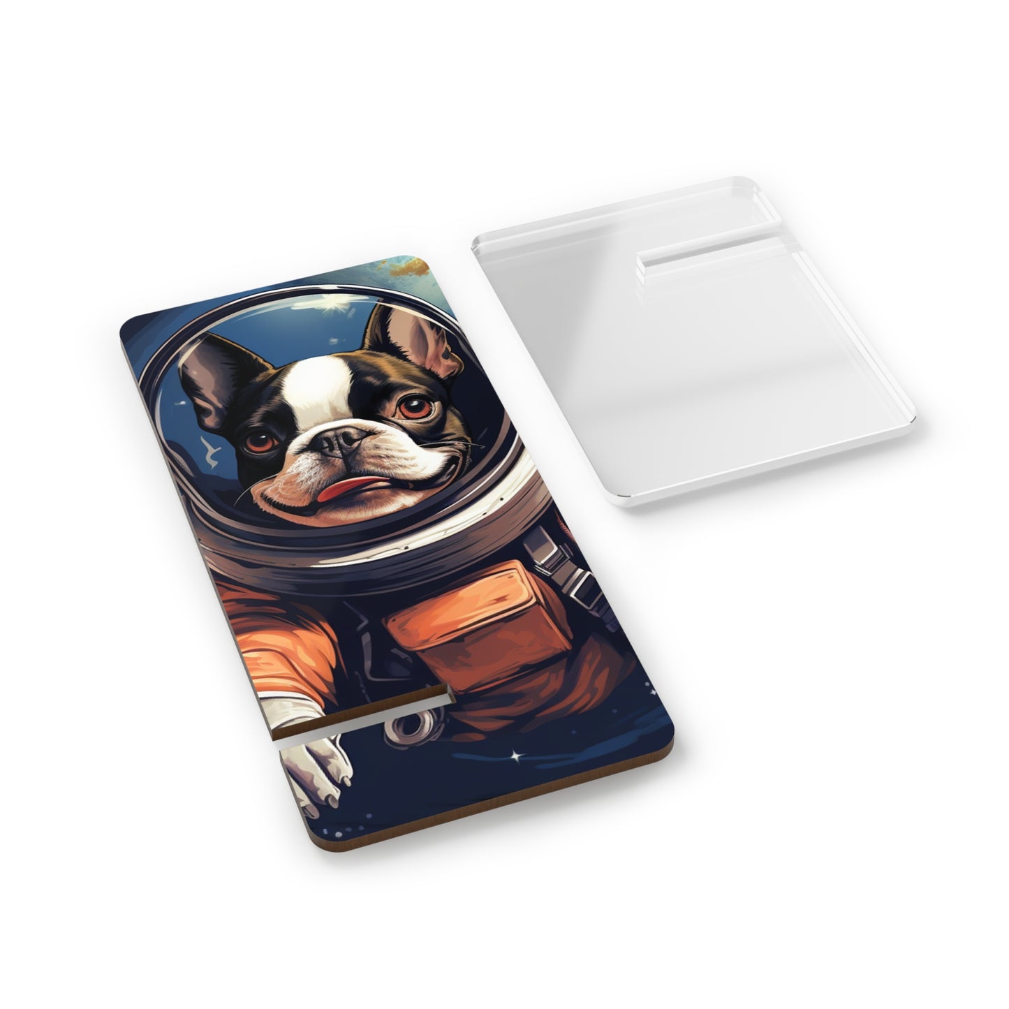 Astronaut Dog Mobile Display Stand - Unique Smartphone Holder for Dog Lovers