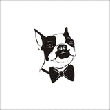 Gentle Boston Terrier Dog With Bowtie Wall Sticker