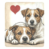 Two Jack Russell Terriers Love Portrait Ultra-Soft Micro Fleece Blanket