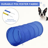 Competition Dog Agility Equipment Obstacle Course Set for Outdoor Backyard, Blue and Yellow .