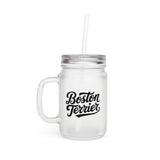 Boston Terrier Mason Jar with Straw