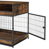 Furniture Dog Crate Double Door - Rustic Brown