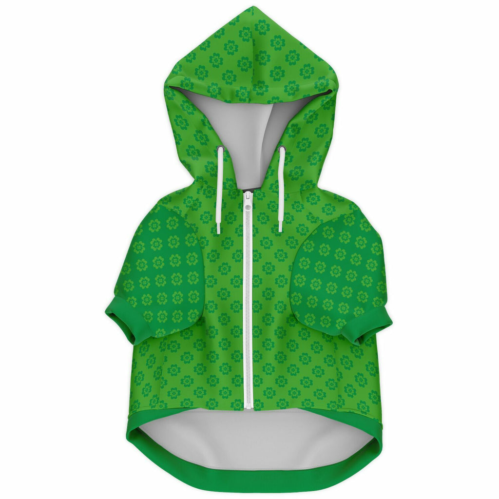 Dog Zip-Up Hoodie - St Patricks Day Leaves Clover