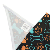 Paws and Bones Dog Bandana - Black, Blue and Orange