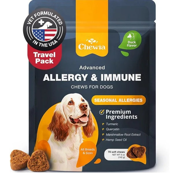 Dog Allergy Relief Chews Itch Relief For Dogs Anti Itch Dog Allergy Chews Dog Itching Skin Relief With Salmon Oil Immune Health Seasonal Allergies & Hot Spots Support Treats
