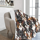 Boston Terrier Dogs Crowd Ultra-Soft Micro Fleece Blanket .
