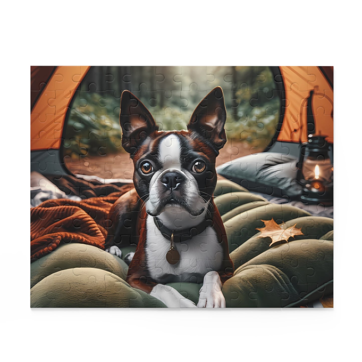 Camping Boston Terrier Dog Puzzle (120, 252, 500-Piece)