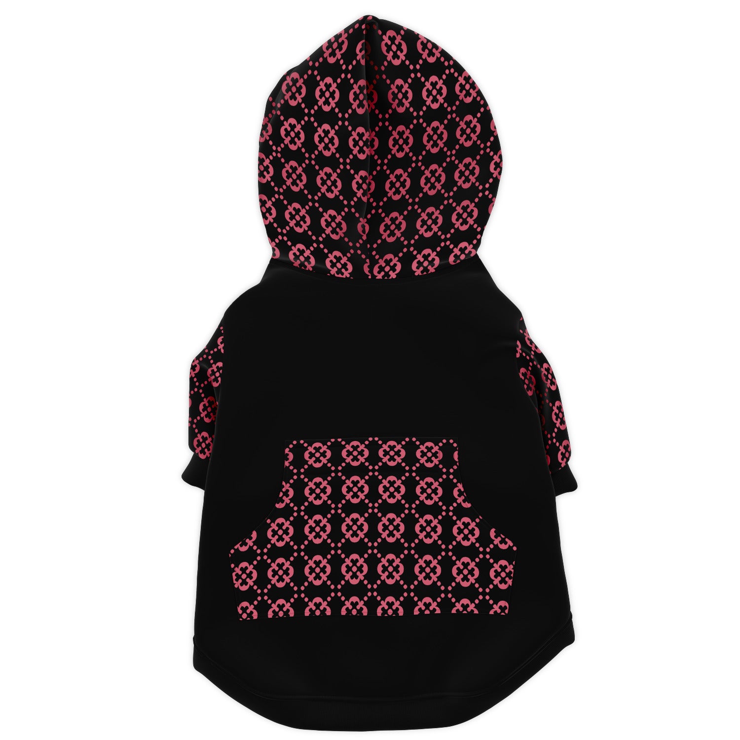 Fashion Dog Zip-Up Hoodie - Ornamental Pink Floral