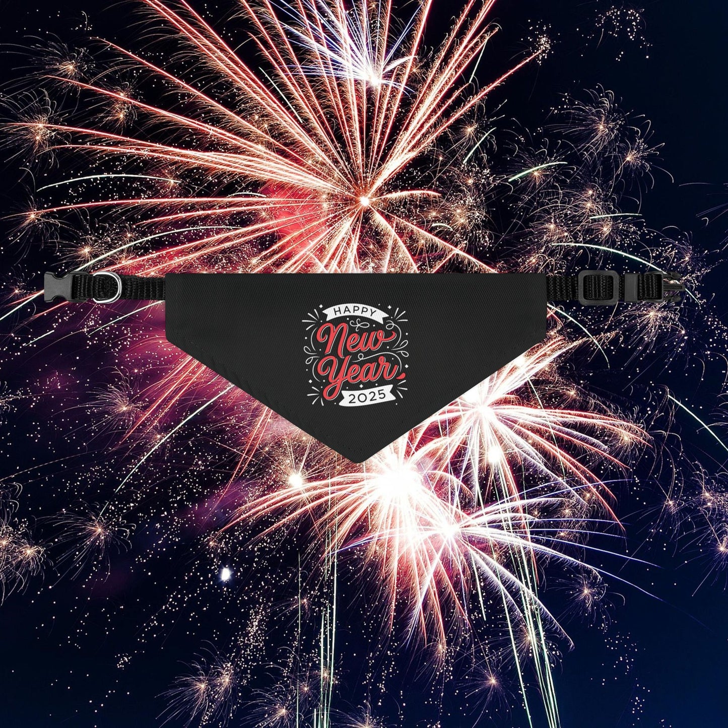 Happy New Year 2025 Pet Bandana Collar
