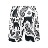 Paisley Boston Terrier Dogs Men's Mid-Length Beach Shorts