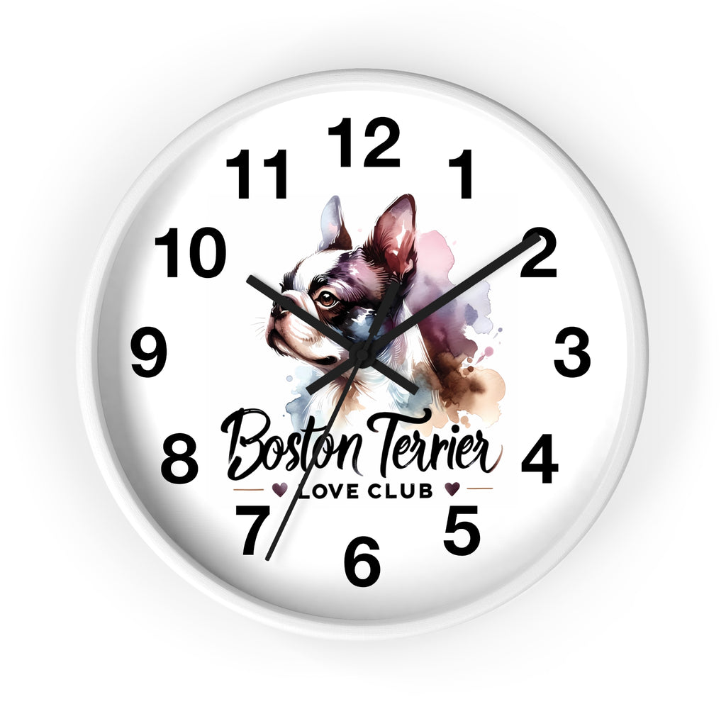 Boston Terrier Love Club Wall Clock