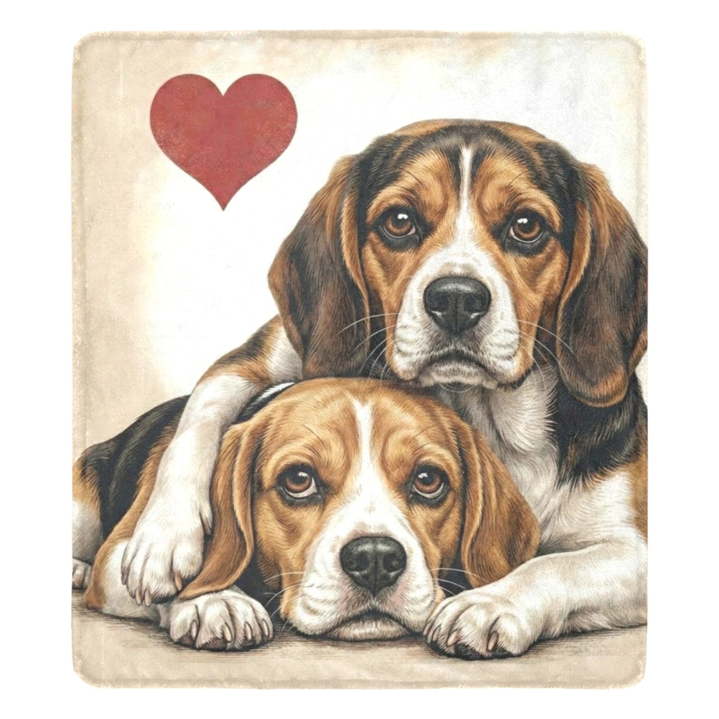 Two Beagles Love Portrait Ultra-Soft Micro Fleece Blanket
