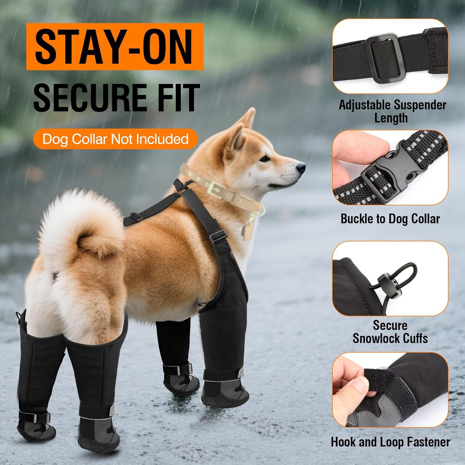 Dog Suspender Boots For Outdoor Windproof Warm And Cold-resistant Dog Footwear .
