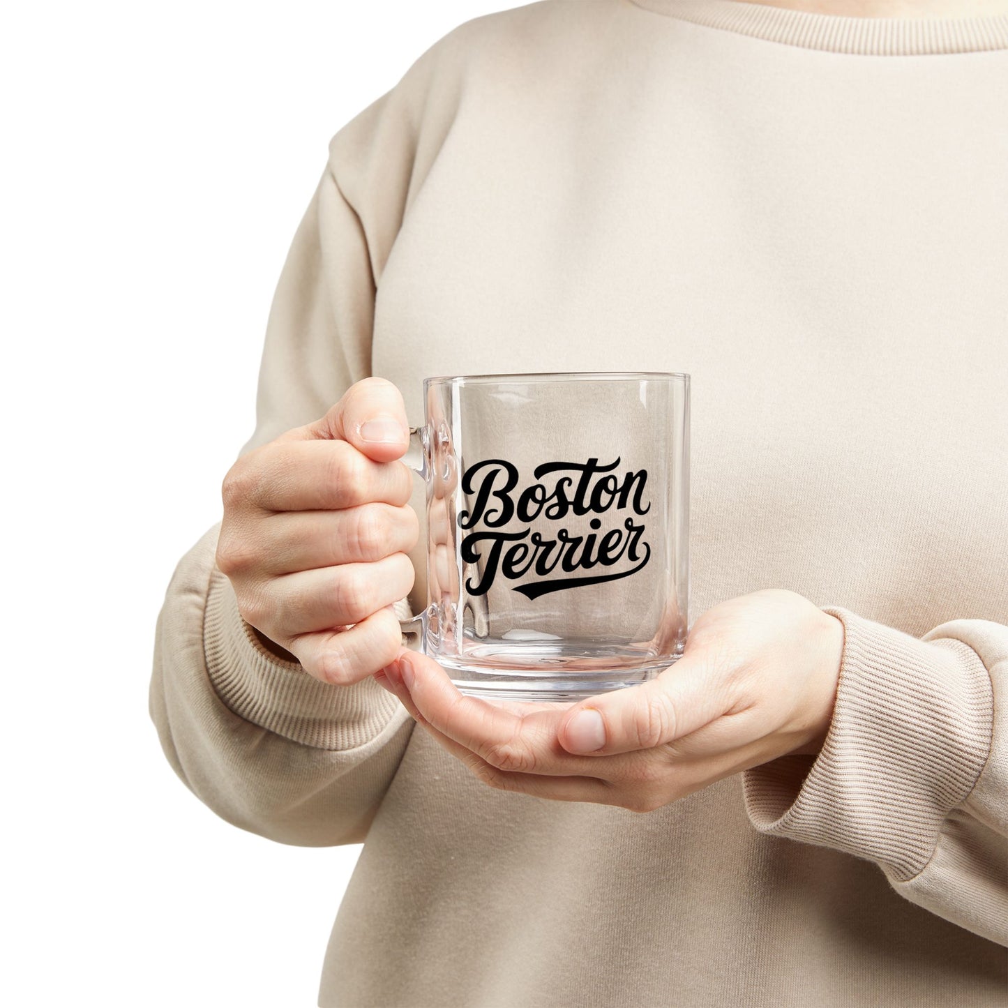 Boston Terrier Glass Mug - 10oz Coffee Tea Cup for Bostie Lovers