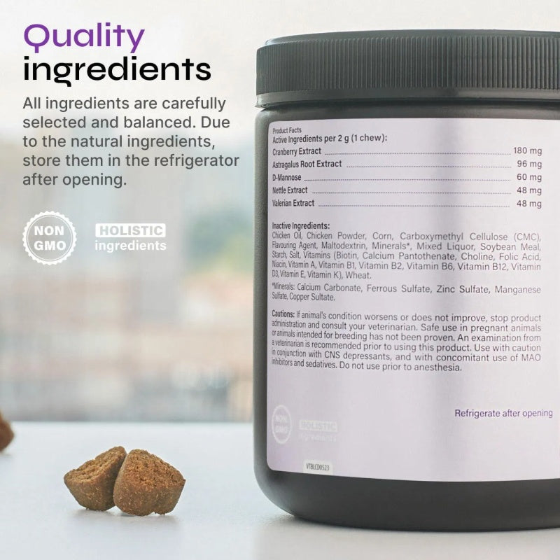 Dog UTI Treatment Duck Flavor Bladder Control Cranberry Chews Supplement For Urinary Tract Bladder & Kidney Health