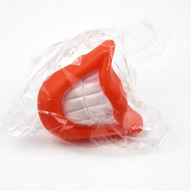 Squeaking Smile Dog Toy