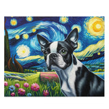 Starry Night - Boston Terrier Dog Puzzle (120, 252, 500-Piece)