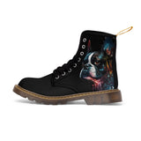 Boston Terrier Art - Men's Martin Canvas Boots