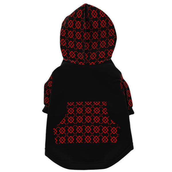 Fashion Dog Zip-Up Hoodie - Ornamental Red Floral
