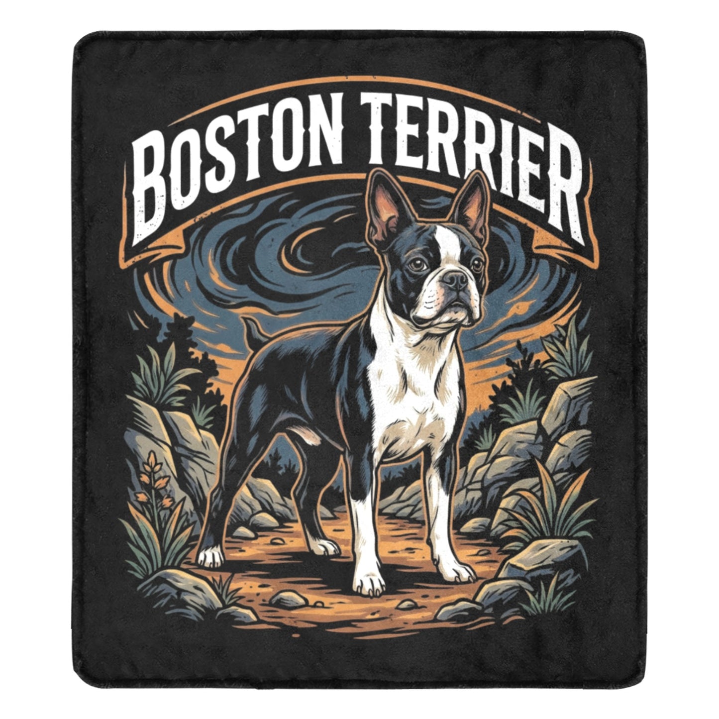 Boston Terrier Wilderness Guardian Ultra-Soft Micro Fleece Blanket .
