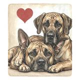 Two Great Danes Love Portrait Ultra-Soft Micro Fleece Blanket .