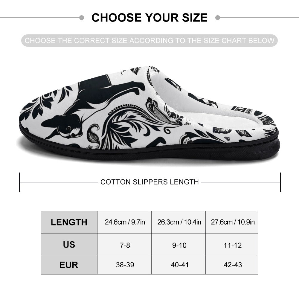 Paisley Pup - Boston Terrier Dog Women's Cotton slippers