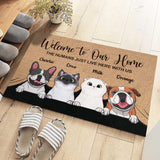 Welcome To Our Home - Personalized Pet Decorative Mat, Doormat (Cat & Dog)