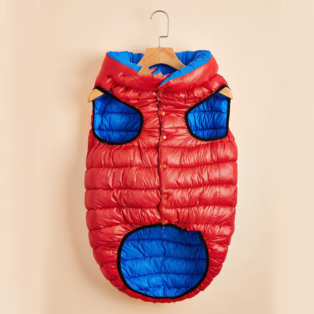 Reversible Snap Button Puffer Vest Dog Coat