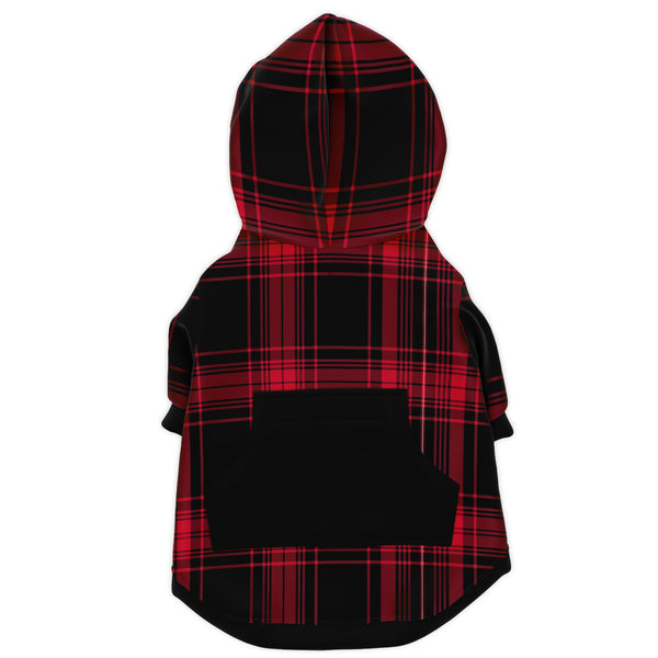 Fashion Dog Zip-Up Hoodie - Red Plaid