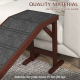 Pet Ramp For Dogs With Non-slip Carpet And Top Platform - Brown