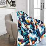 Colorful Origami Boston Terriers Ultra-Soft Micro Fleece Blanket