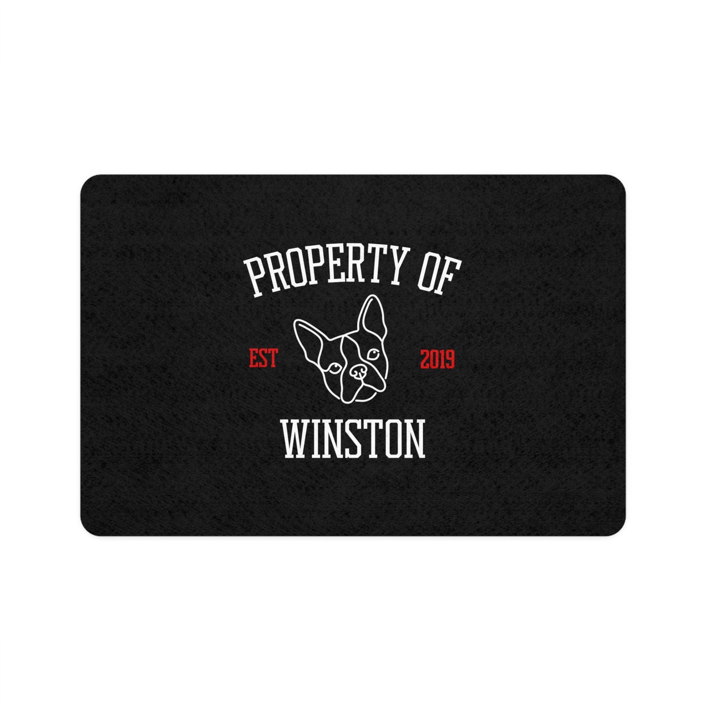 Personalized Pet Food Mat – Property of My Dog - Custom Dog Bowl Placemat .