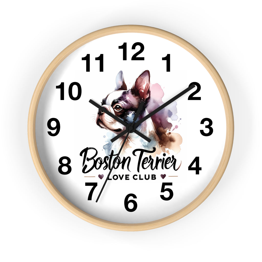 Boston Terrier Love Club Wall Clock