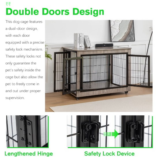 38in Dog Crate Furniture - Large Dog Kennel
