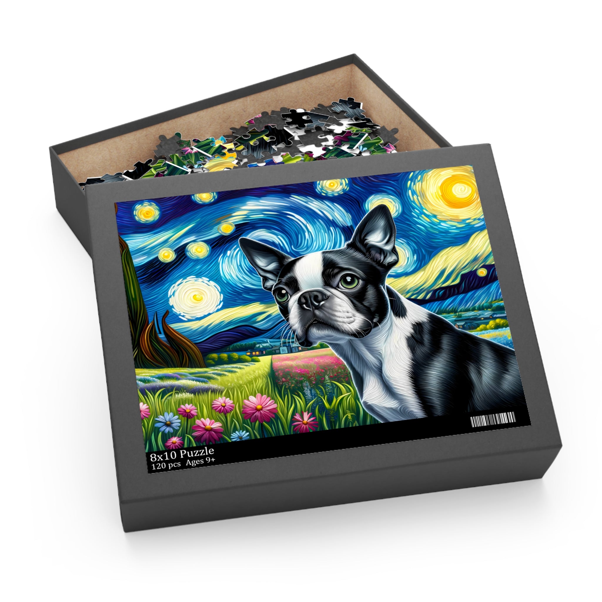 Starry Night - Boston Terrier Dog Puzzle (120, 252, 500-Piece)