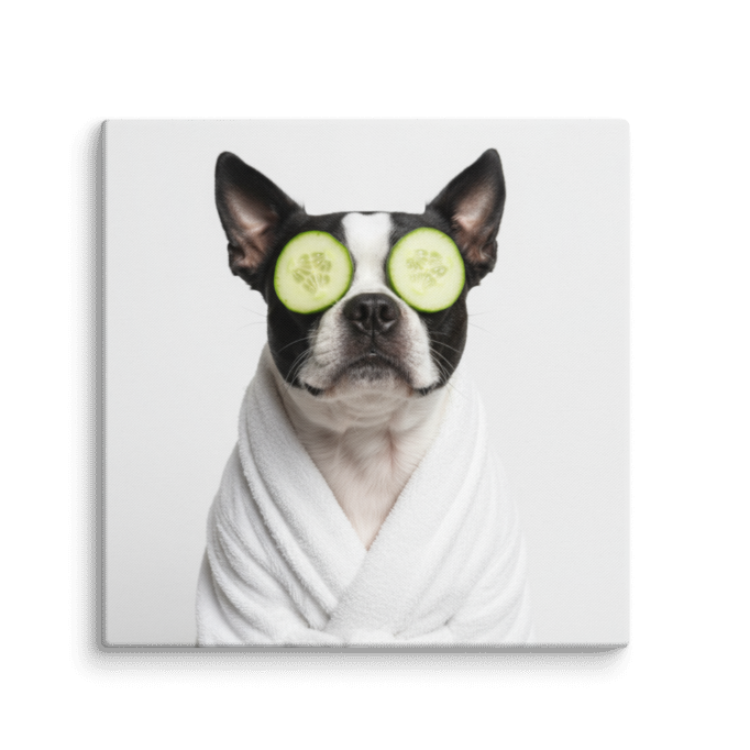 Custom Dog Bathroom Portrait from Your Dog's Photo Canvas .