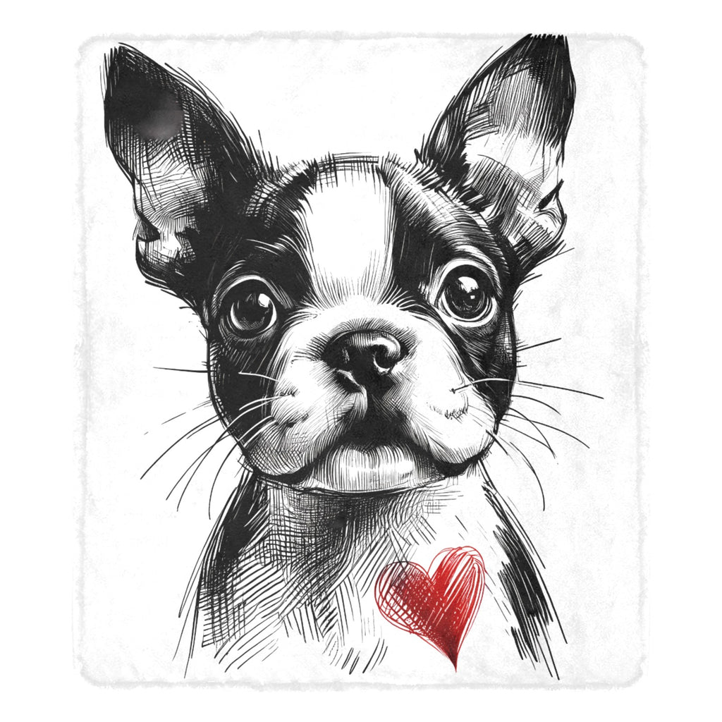 Boston Terrier Heart Ultra-Soft Micro Fleece Blanket