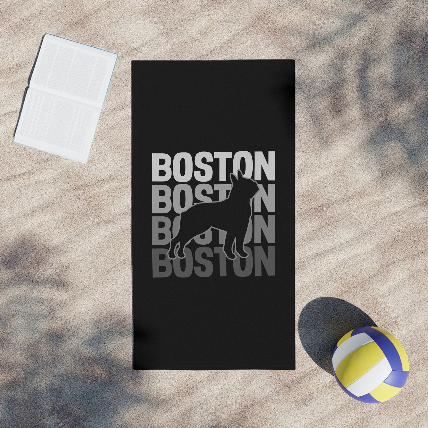 Boston Dog Lovers Beach Towel - Stylish Summer Accessory