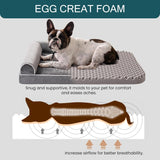 MEWOOFUN Orthopedic Dog Bed For Medium Large Dogs - Egg Foam Sofa With Waterproof Washable Cover, Supportive Pet Bed Grey, 40''x30''