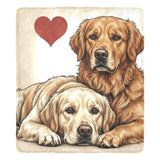 Two Golden Retrievers Love Ultra-Soft Micro Fleece Blanket .