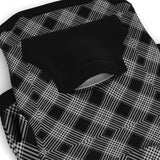 Dog Zip-Up Hoodie - Black And White Plaid
