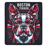 Geometric Boston Terrier Ultra-Soft Micro Fleece Blanket - Red, White and Black