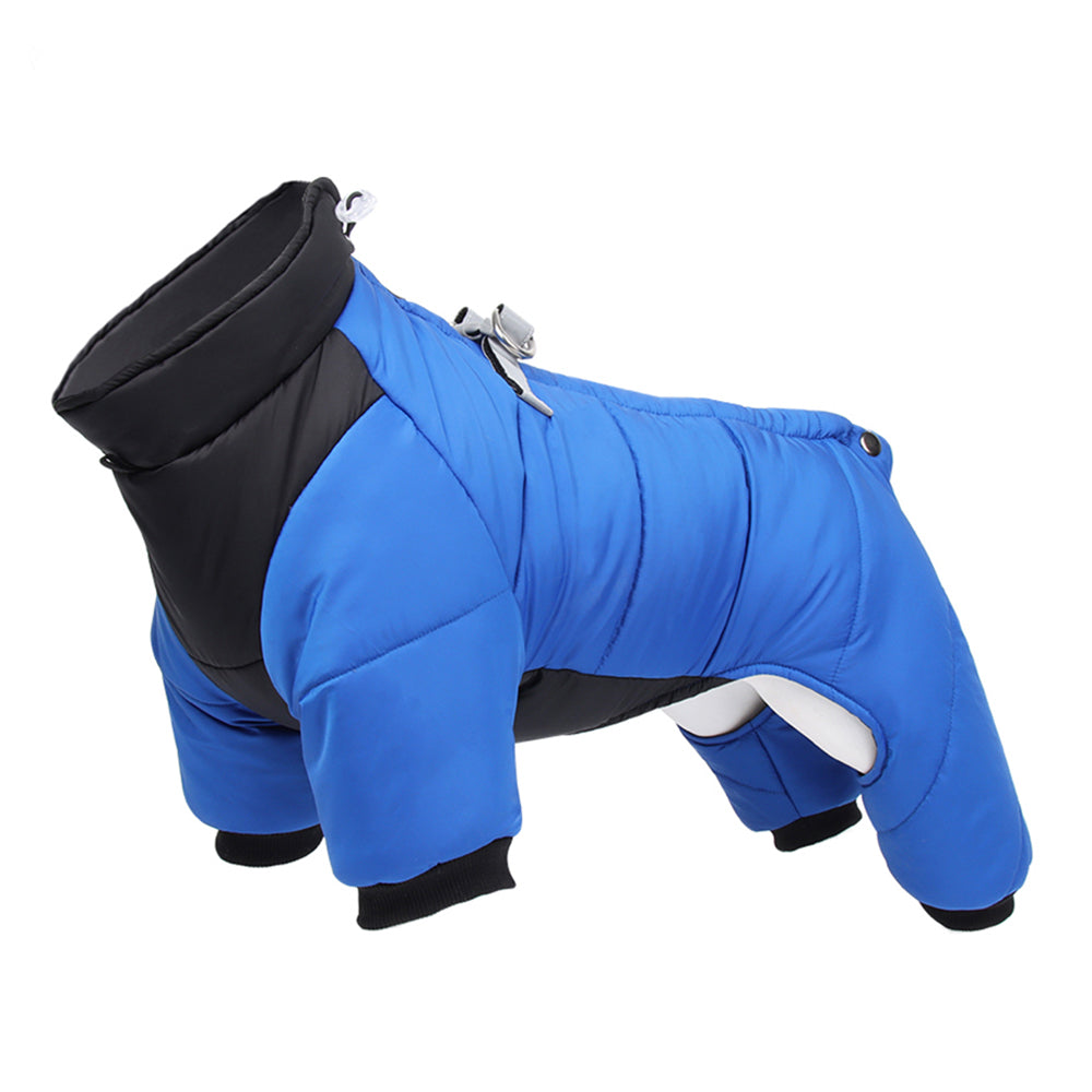 Small Medium-sized Dog Winter Snow Suit Full Body One-Piece - Blue